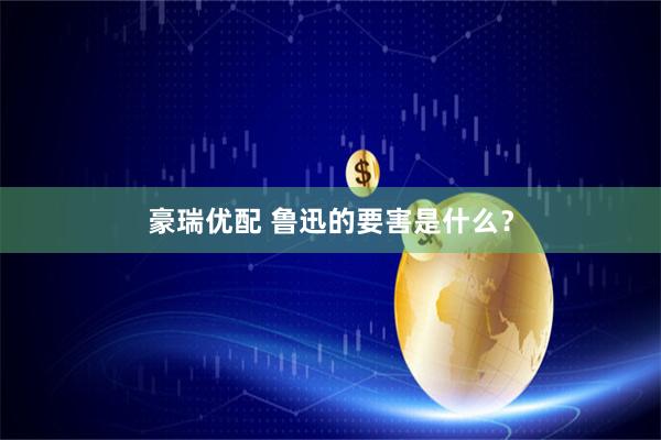 豪瑞优配 鲁迅的要害是什么？