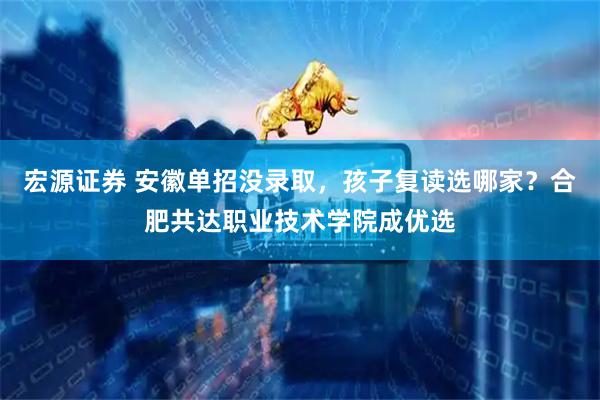 宏源证券 安徽单招没录取，孩子复读选哪家？合肥共达职业技术学院成优选